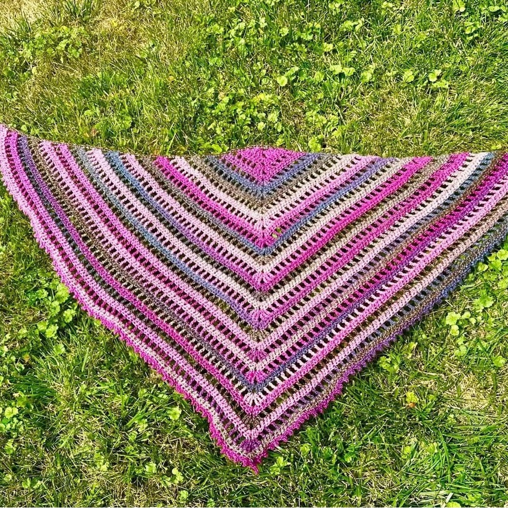 Multicolor Striped Knit Shawl